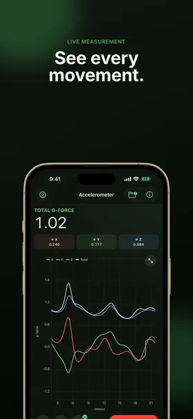 Physics Toolbox Accelerometer screenshot 1